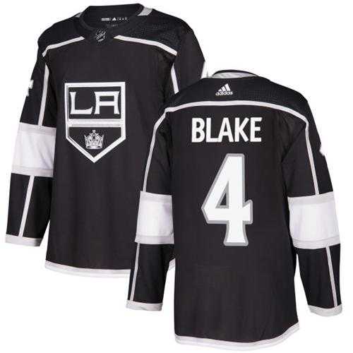 Men's Adidas Los Angeles Kings #4 Rob Blake Black Home Authentic Stitched NHL Jersey