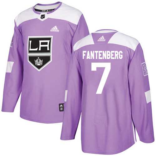 Men's Adidas Los Angeles Kings #7 Oscar Fantenberg Purple Authentic Fights Cancer Stitched NHL