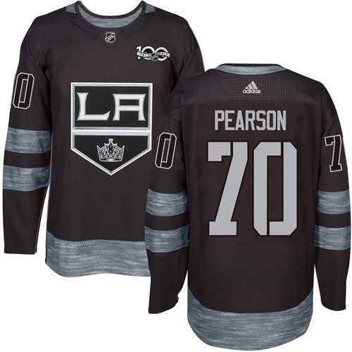 Men's Adidas Los Angeles Kings #70 Tanner Pearson Black 1917-2017 100th Anniversary Stitched NHL Jersey