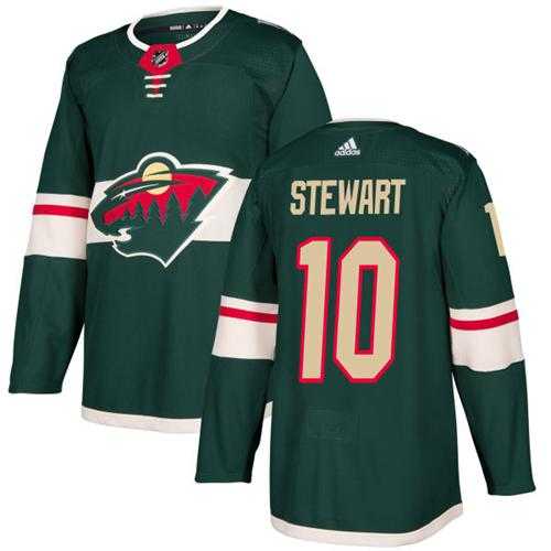 Men's Adidas Minnesota Wild #10 Chris Stewart Green Home Authentic Stitched NHL Jersey