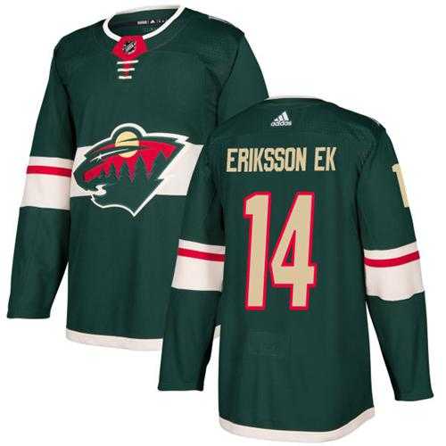 Men's Adidas Minnesota Wild #14 Joel Eriksson Ek Green Home Authentic Stitched NHL Jersey