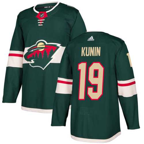 Men's Adidas Minnesota Wild #19 Luke Kunin Green Home Authentic Stitched NHL