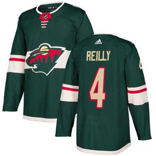 Men's Adidas Minnesota Wild #4 Mike Reilly Green Home Authentic Stitched NHL Jersey