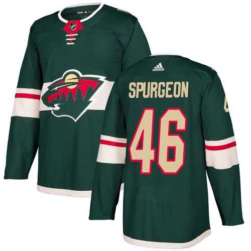 Men's Adidas Minnesota Wild #46 Jared Spurgeon Green Home Authentic Stitched NHL Jersey