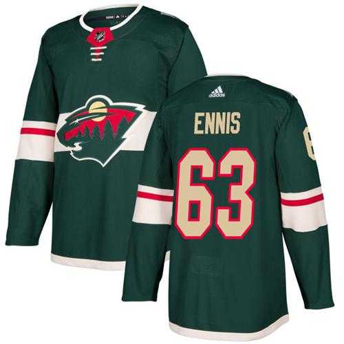 Men's Adidas Minnesota Wild #63 Tyler Ennis Green Home Authentic Stitched NHL Jersey