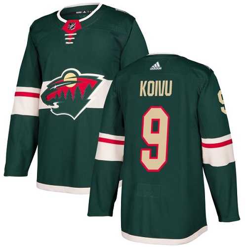 Men's Adidas Minnesota Wild #9 Mikko Koivu Green Home Authentic Stitched NHL Jersey
