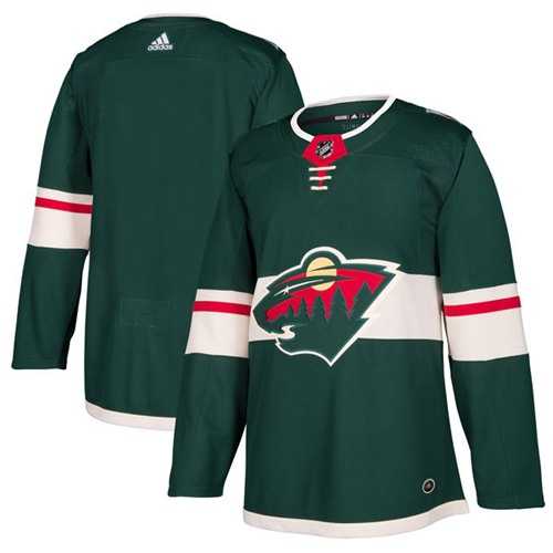 Men's Adidas Minnesota Wild Blank Green Home Authentic Stitched NHL Jersey
