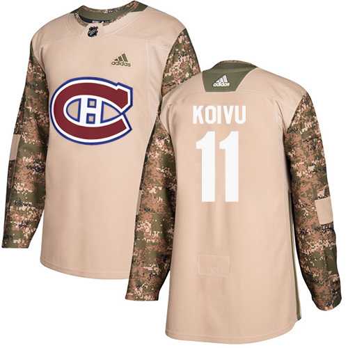 Men's Adidas Montreal Canadiens #11 Saku Koivu Camo Authentic 2017 Veterans Day Stitched NHL Jersey