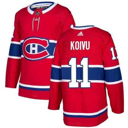 Men's Adidas Montreal Canadiens #11 Saku Koivu Red Home Authentic Stitched NHL Jersey