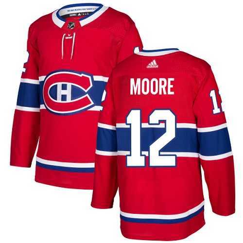 Men's Adidas Montreal Canadiens #12 Dickie Moore Red Home Authentic Stitched NHL Jersey