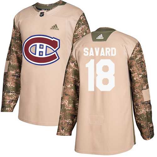 Men's Adidas Montreal Canadiens #18 Serge Savard Camo Authentic 2017 Veterans Day Stitched NHL Jersey