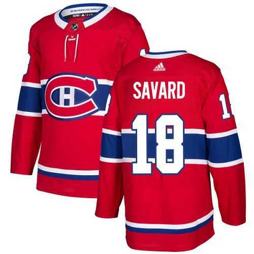 Men's Adidas Montreal Canadiens #18 Serge Savard Red Home Authentic Stitched NHL Jersey