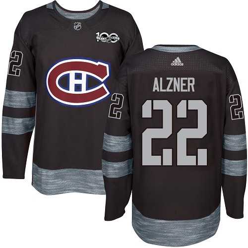 Men's Adidas Montreal Canadiens #22 Karl Alzner Black 1917-2017 100th Anniversary Stitched NHL Jersey