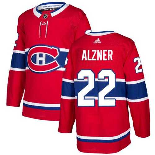 Men's Adidas Montreal Canadiens #22 Karl Alzner Red Home Authentic Stitched NHL Jersey
