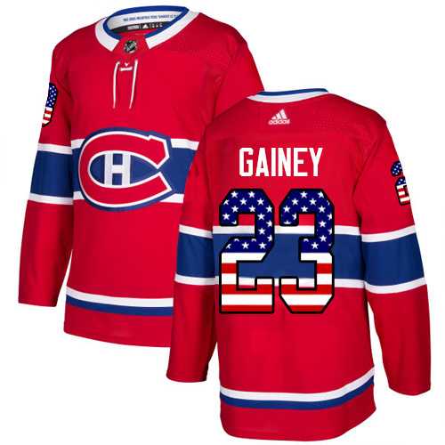 Men's Adidas Montreal Canadiens #23 Bob Gainey Red Home Authentic USA Flag Stitched NHL Jersey