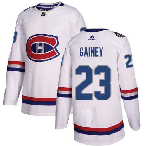 Men's Adidas Montreal Canadiens #23 Bob Gainey White Authentic 2017 100 Classic Stitched NHL Jersey