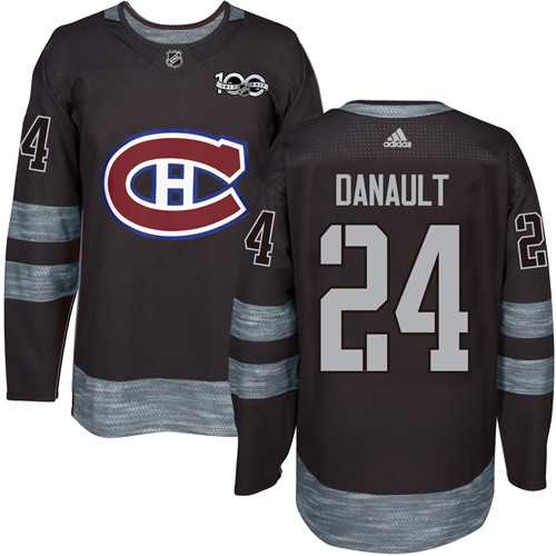 Men's Adidas Montreal Canadiens #24 Phillip Danault Black 1917-2017 100th Anniversary Stitched NHL Jersey