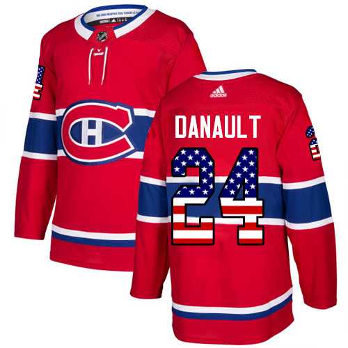 Men's Adidas Montreal Canadiens #24 Phillip Danault Red Home Authentic USA Flag Stitched NHL Jersey