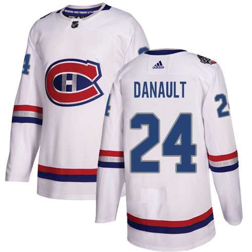 Men's Adidas Montreal Canadiens #24 Phillip Danault White Authentic 2017 100 Classic Stitched NHL Jersey