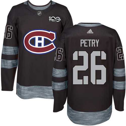 Men's Adidas Montreal Canadiens #26 Jeff Petry Black 1917-2017 100th Anniversary Stitched NHL Jersey