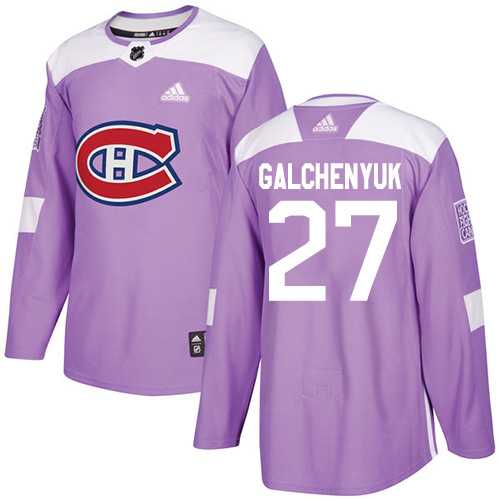 Men's Adidas Montreal Canadiens #27 Alex Galchenyuk Purple Authentic Fights Cancer Stitched NHL