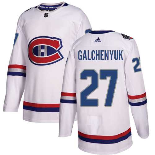 Men's Adidas Montreal Canadiens #27 Alex Galchenyuk White Authentic 2017 100 Classic Stitched NHL Jersey