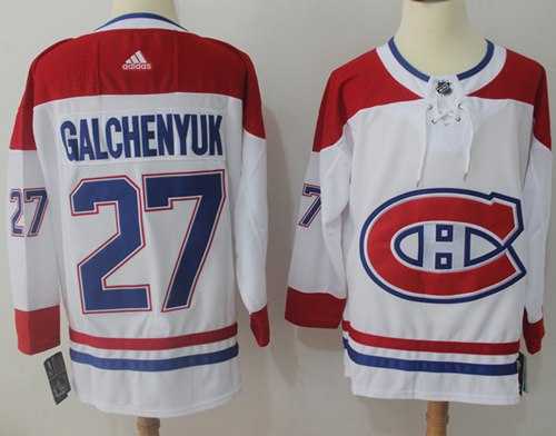 Men's Adidas Montreal Canadiens #27 Alex Galchenyuk White Road Authentic Stitched NHL Jersey