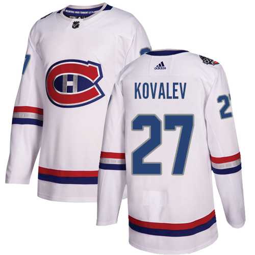 Men's Adidas Montreal Canadiens #27 Alexei Kovalev White Authentic 2017 100 Classic Stitched NHL Jersey