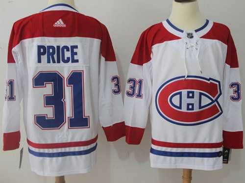 Men's Adidas Montreal Canadiens #31 Carey Price White Road Authentic Stitched NHL Jersey