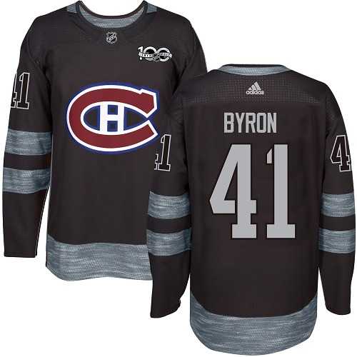 Men's Adidas Montreal Canadiens #41 Paul Byron Black 1917-2017 100th Anniversary Stitched NHL Jersey