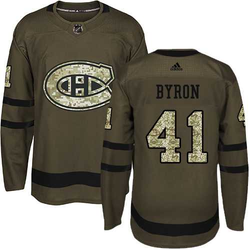 Men's Adidas Montreal Canadiens #41 Paul Byron Green Salute to Service Stitched NHL Jersey