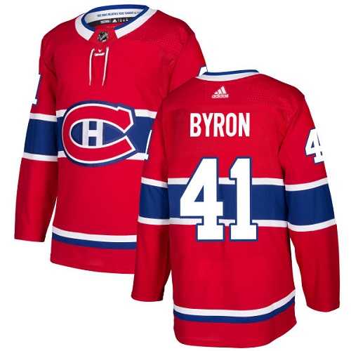 Men's Adidas Montreal Canadiens #41 Paul Byron Red Home Authentic Stitched NHL Jersey