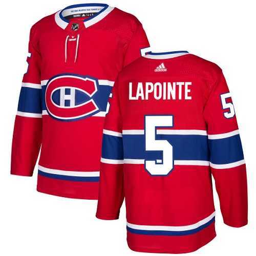Men's Adidas Montreal Canadiens #5 Guy Lapointe Red Home Authentic Stitched NHL Jersey