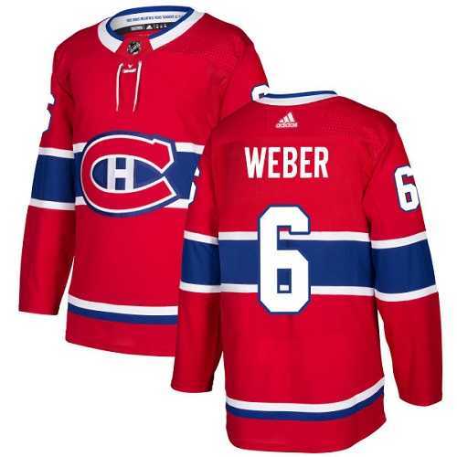 Men's Adidas Montreal Canadiens #6 Shea Weber Red Home Authentic Stitched NHL Jersey