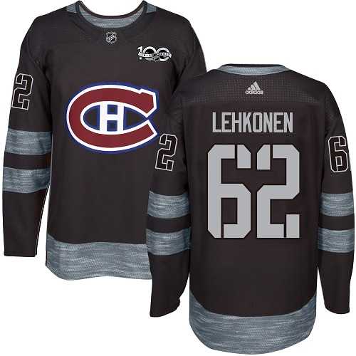 Men's Adidas Montreal Canadiens #62 Artturi Lehkonen Black 1917-2017 100th Anniversary Stitched NHL Jersey