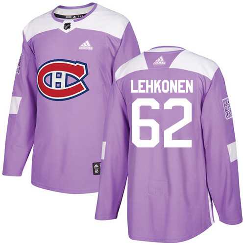 Men's Adidas Montreal Canadiens #62 Artturi Lehkonen Purple Authentic Fights Cancer Stitched NHL