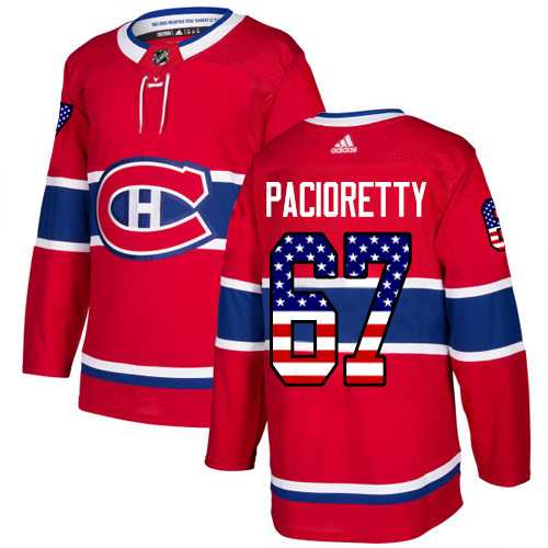 Men's Adidas Montreal Canadiens #67 Max Pacioretty Red Home Authentic USA Flag Stitched NHL Jersey