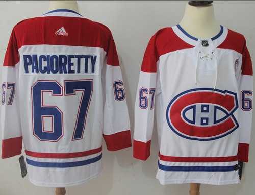 Men's Adidas Montreal Canadiens #67 Max Pacioretty White Road Authentic Stitched NHL Jersey