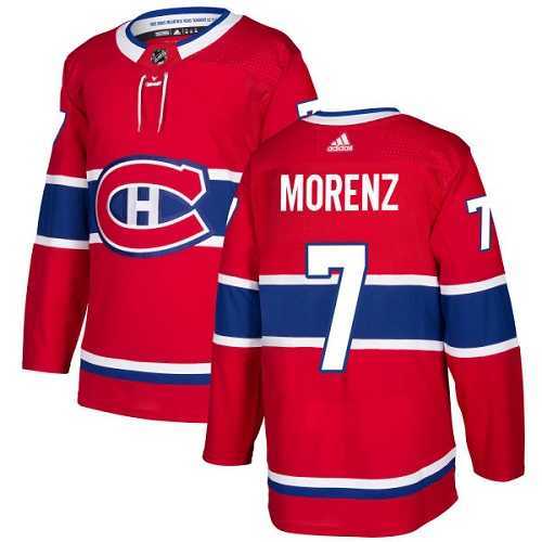 Men's Adidas Montreal Canadiens #7 Howie Morenz Red Home Authentic Stitched NHL Jersey
