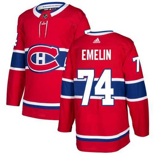 Men's Adidas Montreal Canadiens #74 Alexei Emelin Red Home Authentic Stitched NHL Jersey