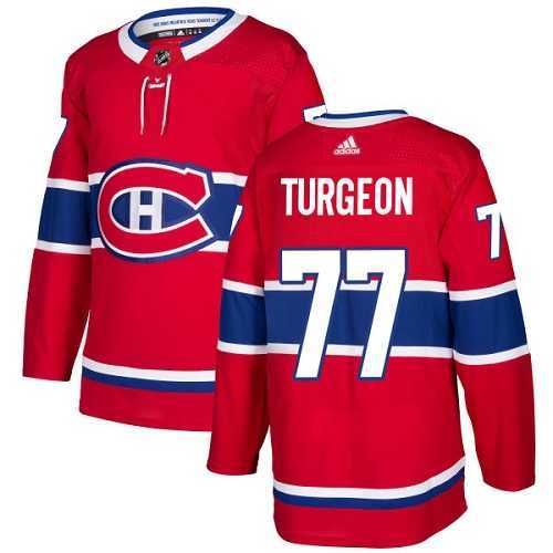 Men's Adidas Montreal Canadiens #77 Pierre Turgeon Red Home Authentic Stitched NHL Jersey