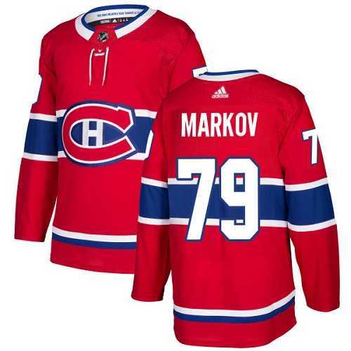 Men's Adidas Montreal Canadiens #79 Andrei Markov Red Home Authentic Stitched NHL Jersey Men's Adidas Montreal Canadiens #79 Andrei Markov Red Home Authentic Stitched NHL Jersey