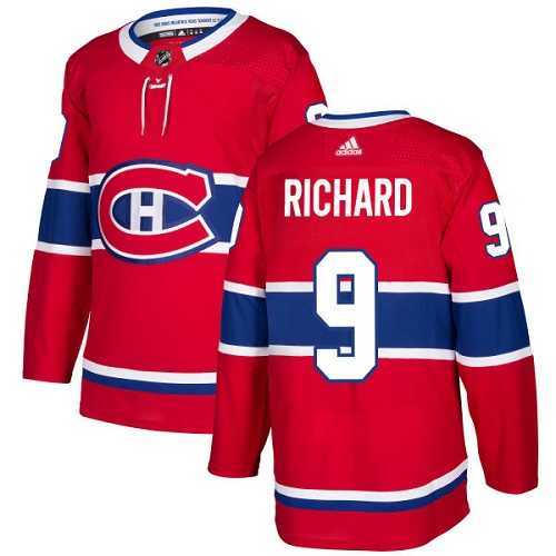 Men's Adidas Montreal Canadiens #9 Maurice Richard Red Home Authentic Stitched NHL Jersey