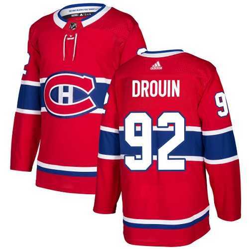 Men's Adidas Montreal Canadiens #92 Jonathan Drouin Red Home Authentic Stitched NHL Jersey