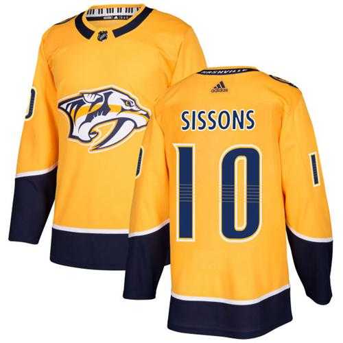 Men's Adidas Nashville Predators #10 Colton Sissons Yellow Home Authentic Stitched NHL Jersey