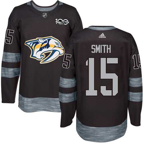 Men's Adidas Nashville Predators #15 Craig Smith Black 1917-2017 100th Anniversary Stitched NHL Jersey Men's Adidas Nashville Predators #15 Craig Smith Black 1917-2017 100th Anniversary Stitched NHL Jersey