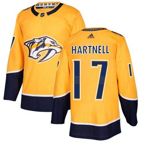 Men's Adidas Nashville Predators #17 Scott Hartnell Yellow Home Authentic Stitched NHL