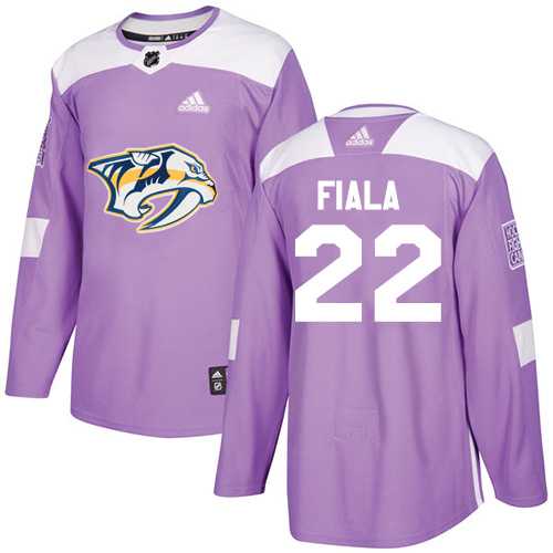 Men's Adidas Nashville Predators #22 Kevin Fiala Purple Authentic Fights Cancer Stitched NHL Jersey