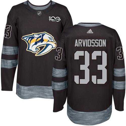 Men's Adidas Nashville Predators #33 Viktor Arvidsson Black 1917-2017 100th Anniversary Stitched NHL