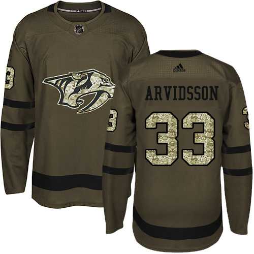 Men's Adidas Nashville Predators #33 Viktor Arvidsson Green Salute to Service Stitched NHL